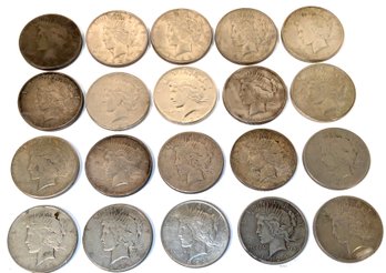 20 Assorted Peace Silver Dollars (CTF10)