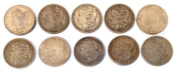 Ten Morgan Silver Dollars, 2 Of 2 (CTF10)