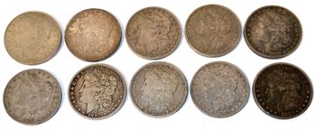 Ten Morgan Silver Dollars, 1 Of 2 (CTF10)
