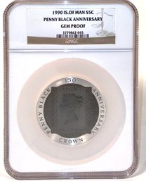 1990 Isle Of Man NGC Gem Proof Penny Black Edition (CTF10)