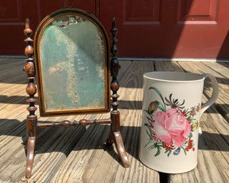 Antique Creamware Mug And Chevelle Mirror (CTF10)