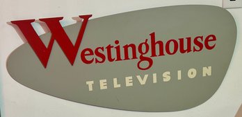 Vintage Westinghouse Television Sign On Masonite