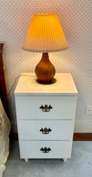 Night Stand & Wood Table Lamp
