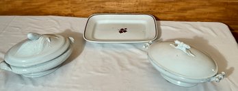 Wedgwood Ironstone Covered Vegetable, Meakin Platter And Other (CTF10)