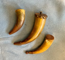 Three Antique Powder Horns (CTF10)