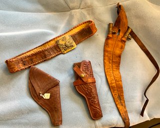 Antique Gun Holsters, Belt, Gun Powder Holder (CTF10)