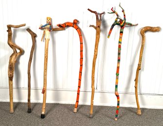 7 Buffalo Myers Burlington VT Folk Art Walking Sticks (CTF20)