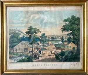 Antique Fisher & Carpenter Lithograph, Rural Scenery (CTF10)