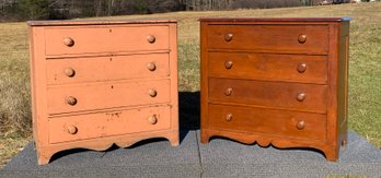 Two Antique Cottage Pine Chests (CTF30)