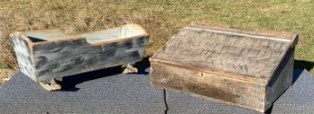 Antique Smoke Decorated Clerks Desk And Cradle, 2pcs (CTF20)