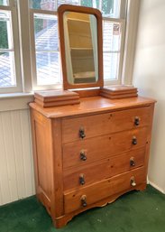 Antique Cottage Pine Chest & Mirror (CTF20)