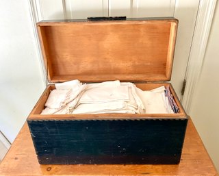 Small Antique Trunk W/ Linens (CTF10)