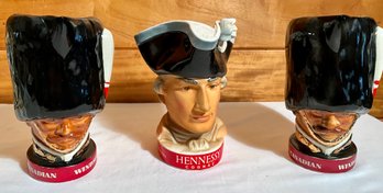 Vintage Hennessy Toby Mug And Two Windsor Supreme Canadian Guardsman Mugs, 3pcs. (CTF10)