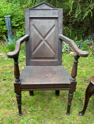 UPDATED - 18th C. Oak Pilgrim Chair (CTF20)