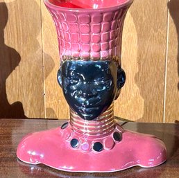 Vintage Art Pottery Blackamoor Bust TV Lamp