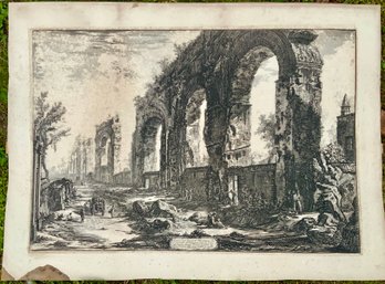 Antique Piranesi Etching, Aquaduct Of Nero (CTF10)