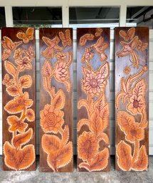 Four 20th C. Carved Batista Panels( CTF40)