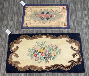 Two 19th C. Floral Hooked Rugs (CTF10)