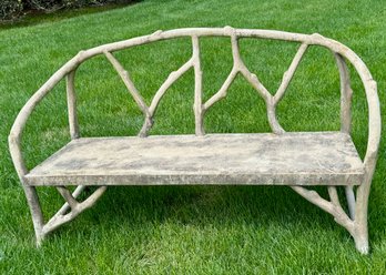 Faux Bois Cast Stone Garden Bench (CTF40