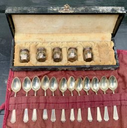 Sterling Demitasse Spoons And Salts (CTF10)