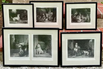 Six Antique Edwin Lanseer Engravings, 5pcs. (CTF10)