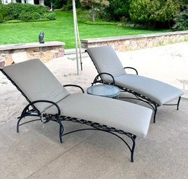 Two Brown Jordan Chaise Lounges W/ Table, 1 0f 2 (CTF30)