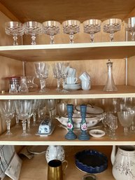 China And Glass Contents Of Cabinet, 70pcs. (CTF30)