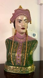 Vintage Ceramic Bust Of Royal Woman