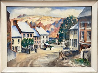 Demarest 1942 Watercolor, Village Scene (CTF10)