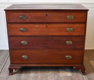 19th C. Federal Cherry Four Drawer Chest (CTF30)