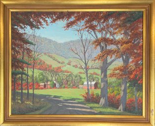 Francis R. Pope Oil On Board, Patersonville NY (CTF10)