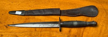 Vintage FairbairnSykes Fighting Knife With Sheath (CTF10)
