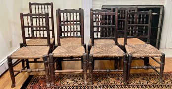 Eight English Lancashire QA Elm Chairs (CTF30)