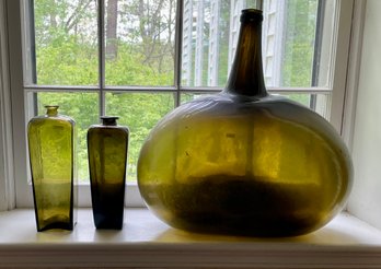 Three Antique Olive Bottles (CTF20)