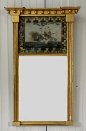 Antique Federal Split Column Wall Mirror With Label (CTF20)