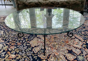 Vintage Iron And Glass Coffee Table (CTF30)