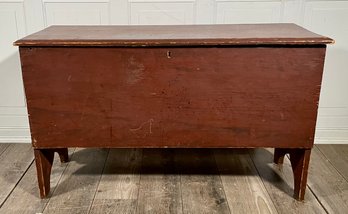 Antique Country Pine Red Painted Blanket Box (CTF20)