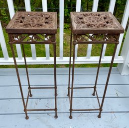 Pr. Antique Iron Plant Stands (CTF20)