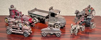 Six Antique Cast Iron Vehicles (CTF20)