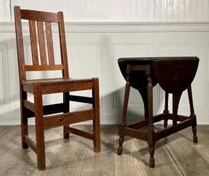 Vintage Drop Leaf Table And Oak Chair (CTF20)