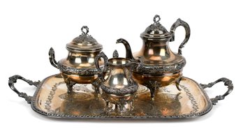 19th C. French Silver Tea Set, 4pcs (CTF20)