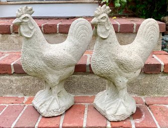 Pr. Vintage Cement Chickens (CTF20)