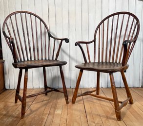 Two Antique RI Windsor Armchairs (CTF10)