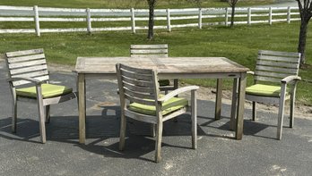 Smith & Hawken Teak Patio Set, 5pc.  (CTF40)