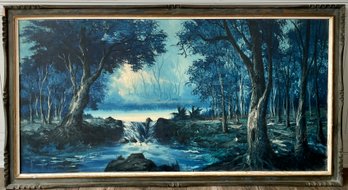 Large Oil On Canvas, Nocturnal Marsh Landscape (CTF20)