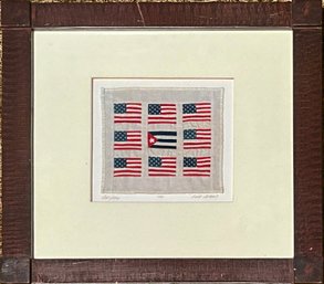 Kate Adams Framed Folk Art Flag