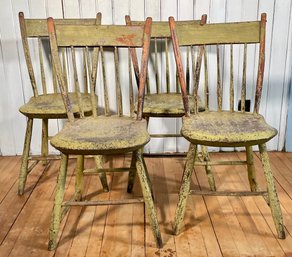 Set Of Four 19th C. Windsor Chairs (CTF20)