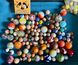 Vintage Glass And Clay Marbles