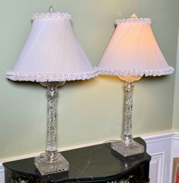 Pr. Antique Baccarat Lamps (CTF40)