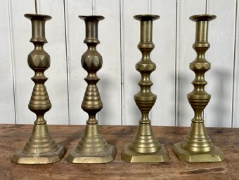 Two Pairs 19th C. Brass Candlesticks (CTF10)